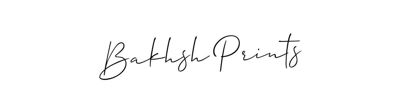 The best way (Allison_Script) to make a short signature is to pick only two or three words in your name. The name Bakhsh Prints include a total of six letters. For converting this name. Bakhsh Prints signature style 2 images and pictures png