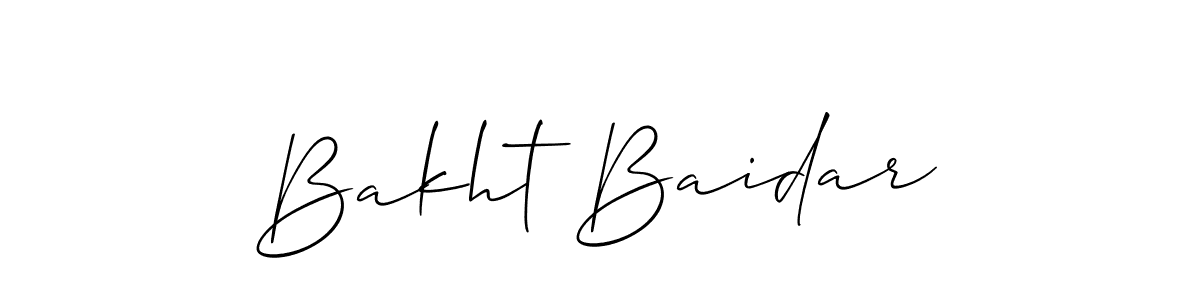Design your own signature with our free online signature maker. With this signature software, you can create a handwritten (Allison_Script) signature for name Bakht Baidar. Bakht Baidar signature style 2 images and pictures png