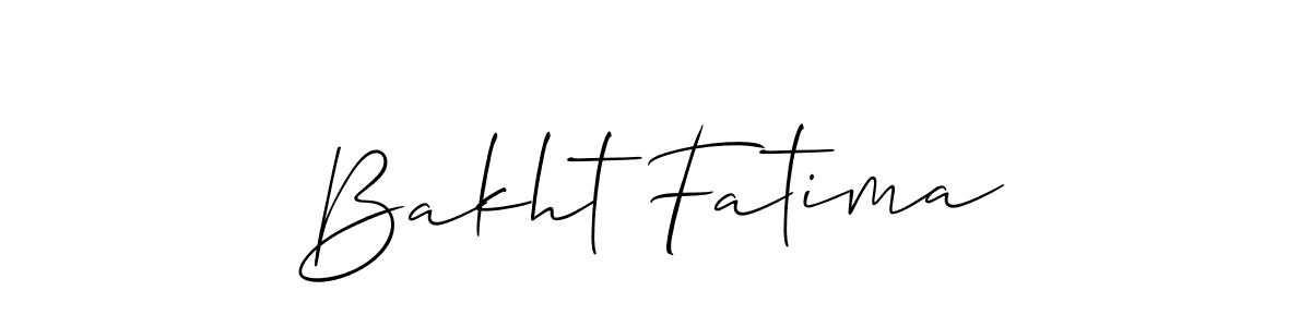 The best way (Allison_Script) to make a short signature is to pick only two or three words in your name. The name Bakht Fatima include a total of six letters. For converting this name. Bakht Fatima signature style 2 images and pictures png