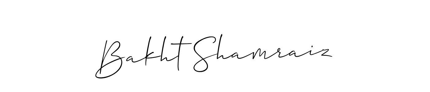 It looks lik you need a new signature style for name Bakht Shamraiz. Design unique handwritten (Allison_Script) signature with our free signature maker in just a few clicks. Bakht Shamraiz signature style 2 images and pictures png