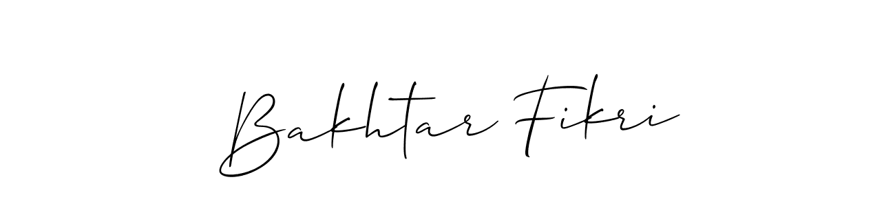 Use a signature maker to create a handwritten signature online. With this signature software, you can design (Allison_Script) your own signature for name Bakhtar Fikri. Bakhtar Fikri signature style 2 images and pictures png