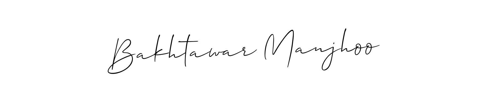 Also we have Bakhtawar Manjhoo name is the best signature style. Create professional handwritten signature collection using Allison_Script autograph style. Bakhtawar Manjhoo signature style 2 images and pictures png