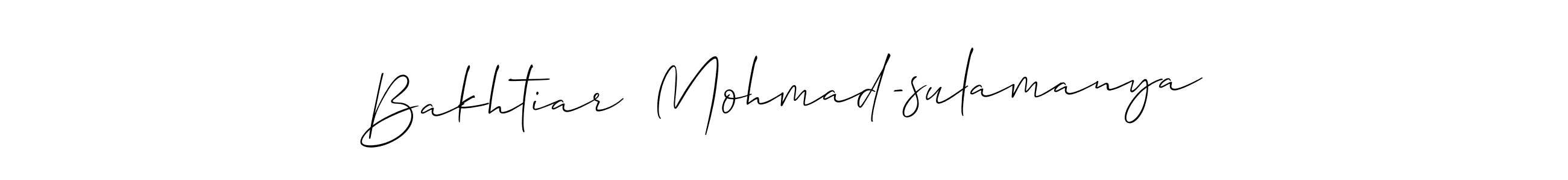 This is the best signature style for the Bakhtiar  Mohmad-sulamanya name. Also you like these signature font (Allison_Script). Mix name signature. Bakhtiar  Mohmad-sulamanya signature style 2 images and pictures png