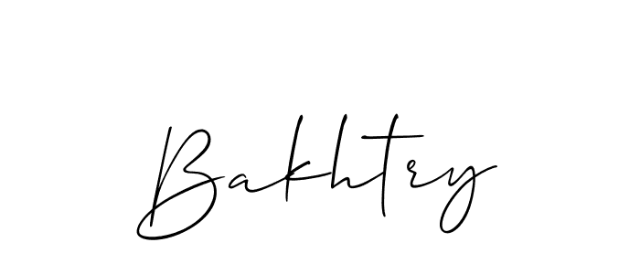 Use a signature maker to create a handwritten signature online. With this signature software, you can design (Allison_Script) your own signature for name Bakhtry. Bakhtry signature style 2 images and pictures png