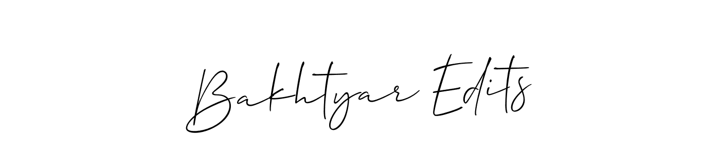 Use a signature maker to create a handwritten signature online. With this signature software, you can design (Allison_Script) your own signature for name Bakhtyar Edits. Bakhtyar Edits signature style 2 images and pictures png