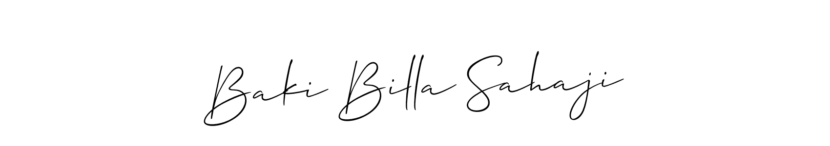 This is the best signature style for the Baki Billa Sahaji name. Also you like these signature font (Allison_Script). Mix name signature. Baki Billa Sahaji signature style 2 images and pictures png