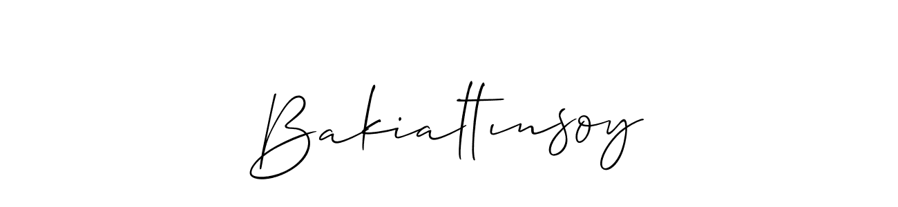 Make a beautiful signature design for name Bakialtınsoy. With this signature (Allison_Script) style, you can create a handwritten signature for free. Bakialtınsoy signature style 2 images and pictures png