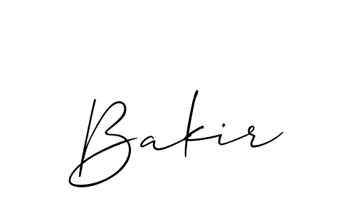 Use a signature maker to create a handwritten signature online. With this signature software, you can design (Allison_Script) your own signature for name Bakir. Bakir signature style 2 images and pictures png