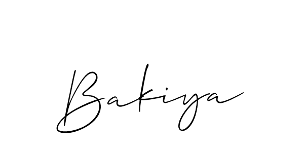 How to make Bakiya signature? Allison_Script is a professional autograph style. Create handwritten signature for Bakiya name. Bakiya signature style 2 images and pictures png