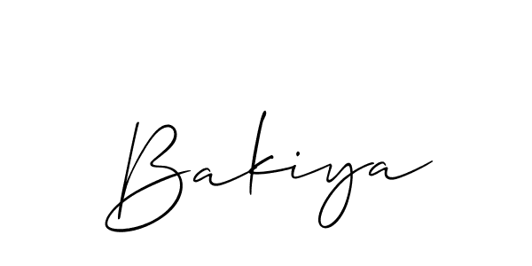 How to make Bakiya signature? Allison_Script is a professional autograph style. Create handwritten signature for Bakiya name. Bakiya signature style 2 images and pictures png