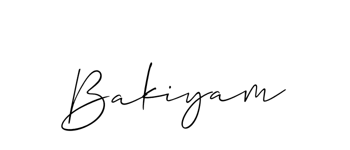 Make a short Bakiyam signature style. Manage your documents anywhere anytime using Allison_Script. Create and add eSignatures, submit forms, share and send files easily. Bakiyam signature style 2 images and pictures png