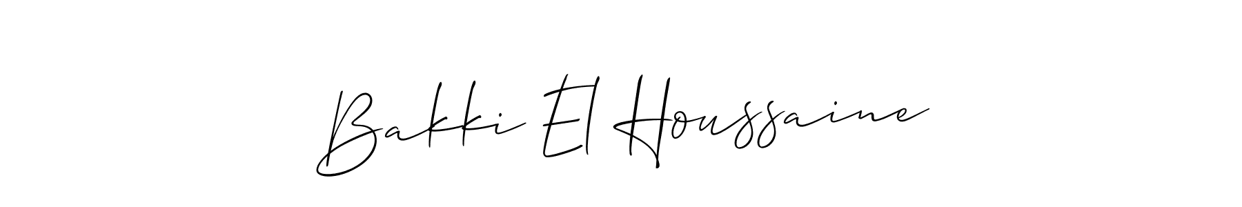 Make a beautiful signature design for name Bakki El Houssaine. With this signature (Allison_Script) style, you can create a handwritten signature for free. Bakki El Houssaine signature style 2 images and pictures png
