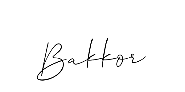 Use a signature maker to create a handwritten signature online. With this signature software, you can design (Allison_Script) your own signature for name Bakkor. Bakkor signature style 2 images and pictures png