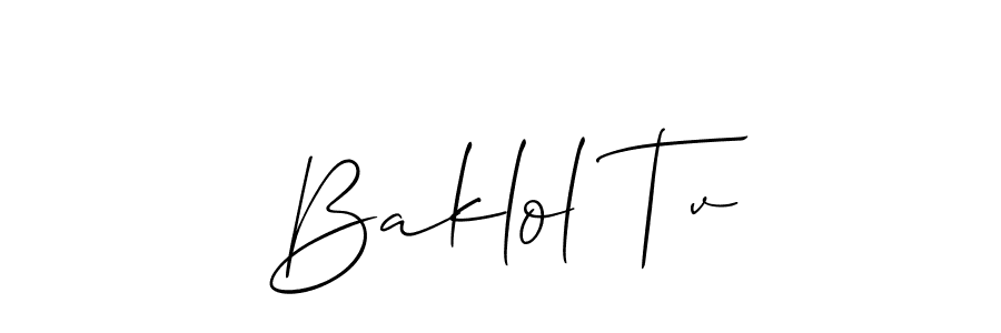 Make a beautiful signature design for name Baklol Tv. With this signature (Allison_Script) style, you can create a handwritten signature for free. Baklol Tv signature style 2 images and pictures png