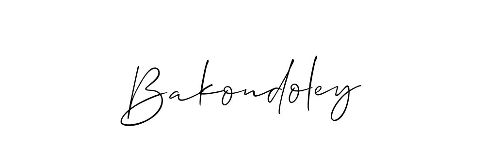 The best way (Allison_Script) to make a short signature is to pick only two or three words in your name. The name Bakondoley include a total of six letters. For converting this name. Bakondoley signature style 2 images and pictures png