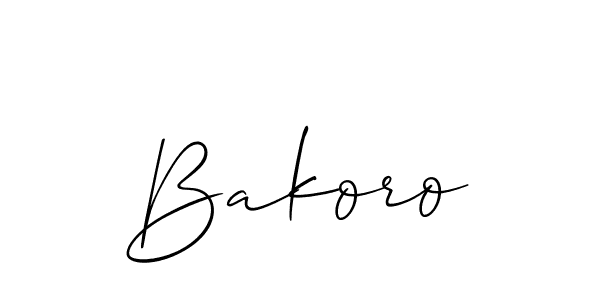 You should practise on your own different ways (Allison_Script) to write your name (Bakoro) in signature. don't let someone else do it for you. Bakoro signature style 2 images and pictures png