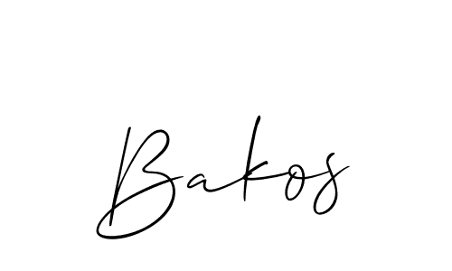 Design your own signature with our free online signature maker. With this signature software, you can create a handwritten (Allison_Script) signature for name Bakos. Bakos signature style 2 images and pictures png