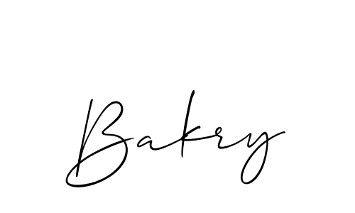 Create a beautiful signature design for name Bakry. With this signature (Allison_Script) fonts, you can make a handwritten signature for free. Bakry signature style 2 images and pictures png