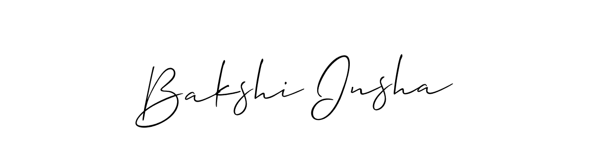Once you've used our free online signature maker to create your best signature Allison_Script style, it's time to enjoy all of the benefits that Bakshi Insha name signing documents. Bakshi Insha signature style 2 images and pictures png