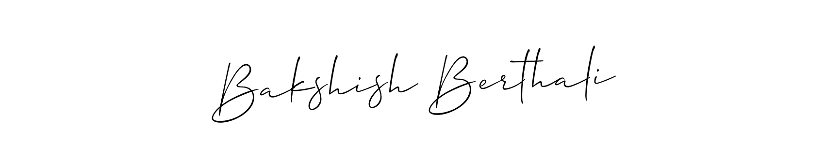 Design your own signature with our free online signature maker. With this signature software, you can create a handwritten (Allison_Script) signature for name Bakshish Berthali. Bakshish Berthali signature style 2 images and pictures png