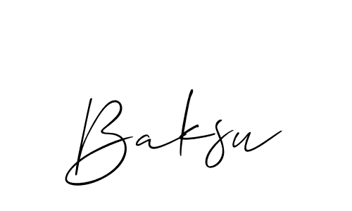 Make a beautiful signature design for name Baksu. With this signature (Allison_Script) style, you can create a handwritten signature for free. Baksu signature style 2 images and pictures png