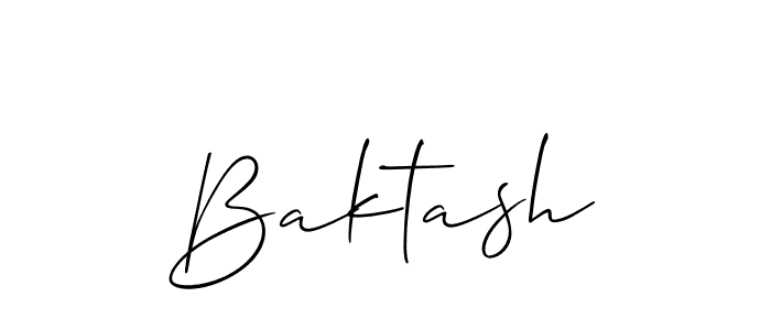 How to make Baktash signature? Allison_Script is a professional autograph style. Create handwritten signature for Baktash name. Baktash signature style 2 images and pictures png