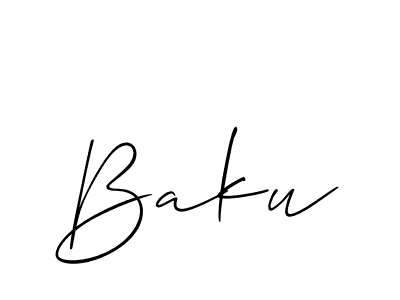 The best way (Allison_Script) to make a short signature is to pick only two or three words in your name. The name Baku include a total of six letters. For converting this name. Baku signature style 2 images and pictures png