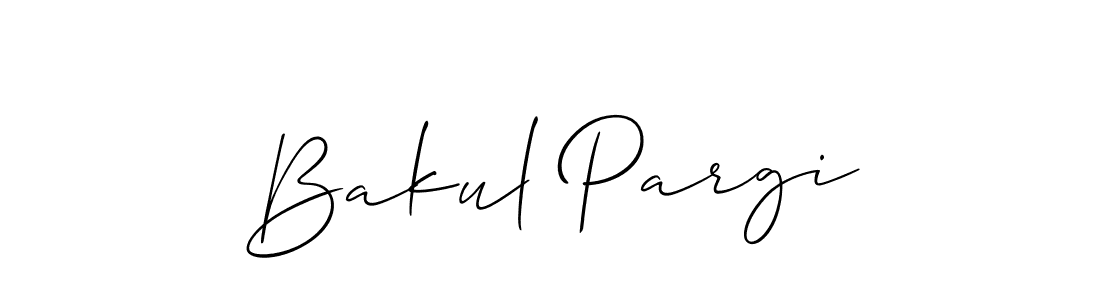 Use a signature maker to create a handwritten signature online. With this signature software, you can design (Allison_Script) your own signature for name Bakul Pargi. Bakul Pargi signature style 2 images and pictures png