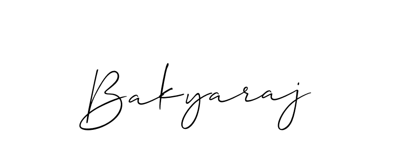 Create a beautiful signature design for name Bakyaraj. With this signature (Allison_Script) fonts, you can make a handwritten signature for free. Bakyaraj signature style 2 images and pictures png