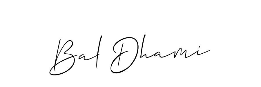 Use a signature maker to create a handwritten signature online. With this signature software, you can design (Allison_Script) your own signature for name Bal Dhami. Bal Dhami signature style 2 images and pictures png