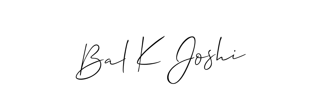 You should practise on your own different ways (Allison_Script) to write your name (Bal K Joshi) in signature. don't let someone else do it for you. Bal K Joshi signature style 2 images and pictures png