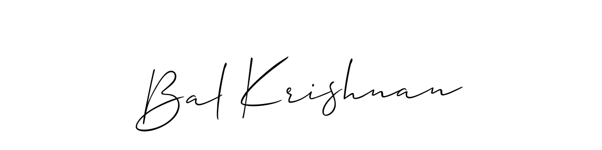 Allison_Script is a professional signature style that is perfect for those who want to add a touch of class to their signature. It is also a great choice for those who want to make their signature more unique. Get Bal Krishnan name to fancy signature for free. Bal Krishnan signature style 2 images and pictures png