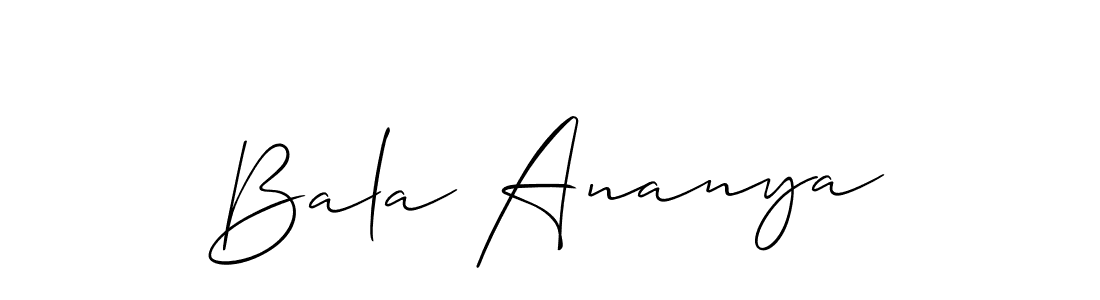 You should practise on your own different ways (Allison_Script) to write your name (Bala Ananya) in signature. don't let someone else do it for you. Bala Ananya signature style 2 images and pictures png