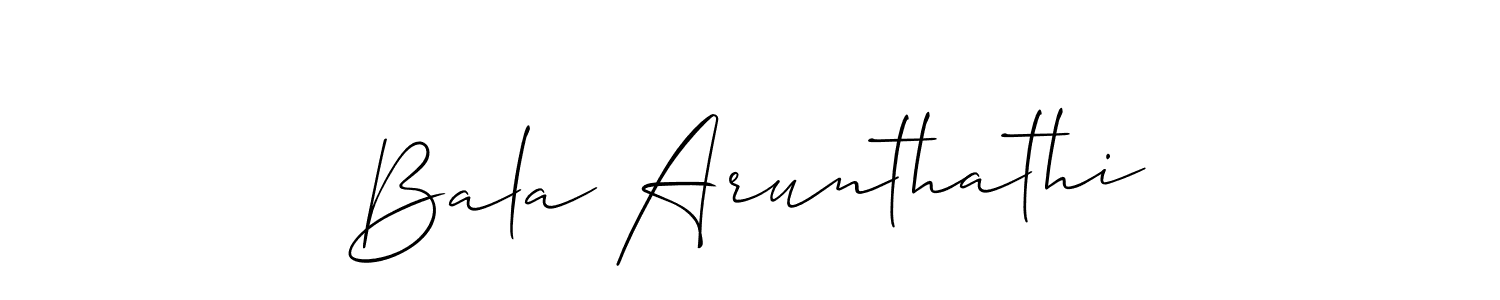 Design your own signature with our free online signature maker. With this signature software, you can create a handwritten (Allison_Script) signature for name Bala Arunthathi. Bala Arunthathi signature style 2 images and pictures png