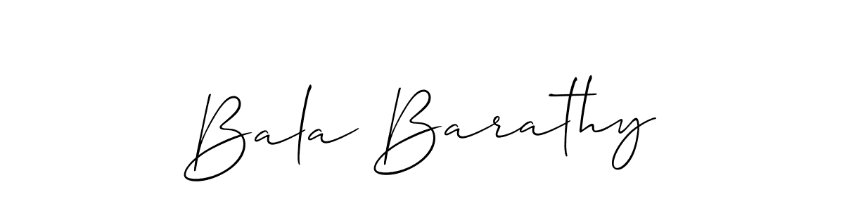 How to make Bala Barathy name signature. Use Allison_Script style for creating short signs online. This is the latest handwritten sign. Bala Barathy signature style 2 images and pictures png