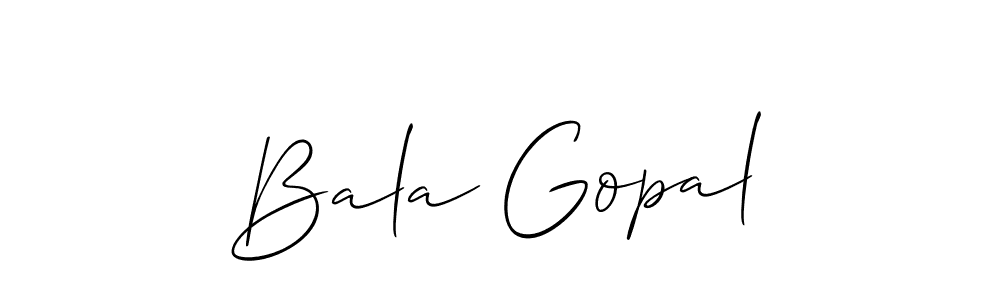 Make a beautiful signature design for name Bala Gopal. With this signature (Allison_Script) style, you can create a handwritten signature for free. Bala Gopal signature style 2 images and pictures png