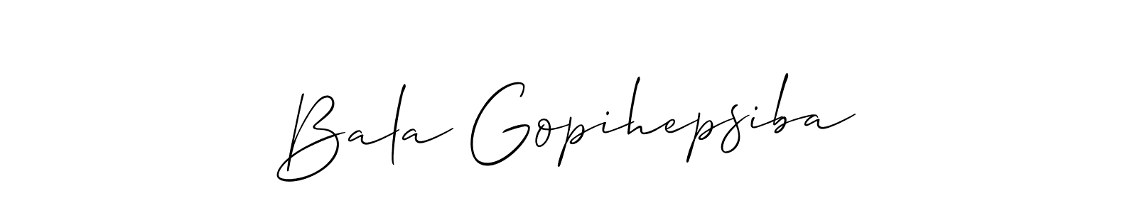 Design your own signature with our free online signature maker. With this signature software, you can create a handwritten (Allison_Script) signature for name Bala Gopihepsiba. Bala Gopihepsiba signature style 2 images and pictures png