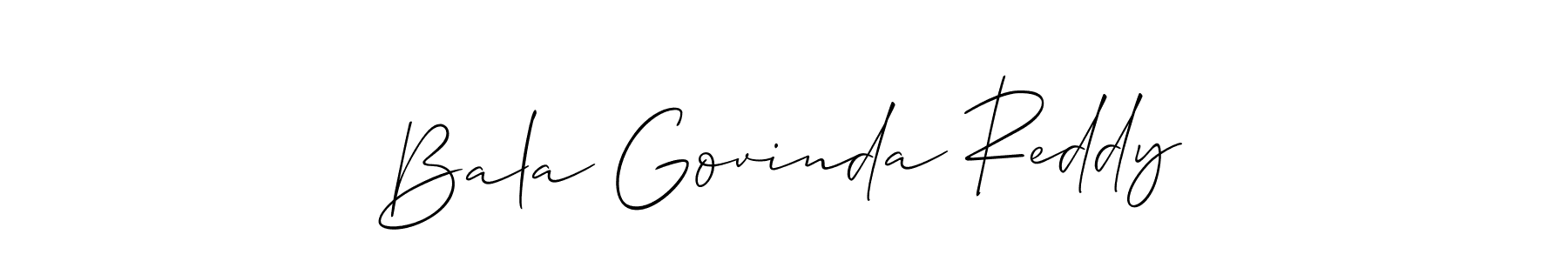 It looks lik you need a new signature style for name Bala Govinda Reddy. Design unique handwritten (Allison_Script) signature with our free signature maker in just a few clicks. Bala Govinda Reddy signature style 2 images and pictures png
