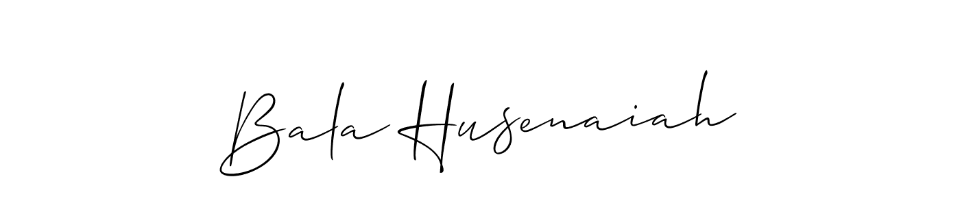 The best way (Allison_Script) to make a short signature is to pick only two or three words in your name. The name Bala Husenaiah include a total of six letters. For converting this name. Bala Husenaiah signature style 2 images and pictures png