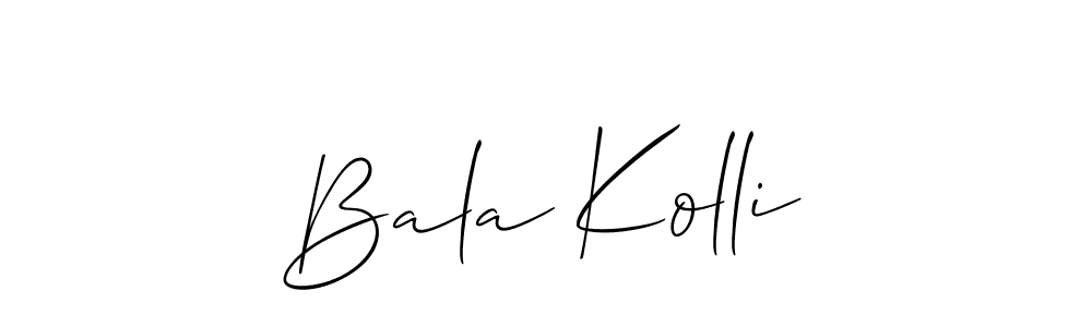 Create a beautiful signature design for name Bala Kolli. With this signature (Allison_Script) fonts, you can make a handwritten signature for free. Bala Kolli signature style 2 images and pictures png