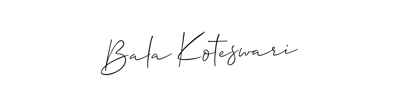 You should practise on your own different ways (Allison_Script) to write your name (Bala Koteswari) in signature. don't let someone else do it for you. Bala Koteswari signature style 2 images and pictures png