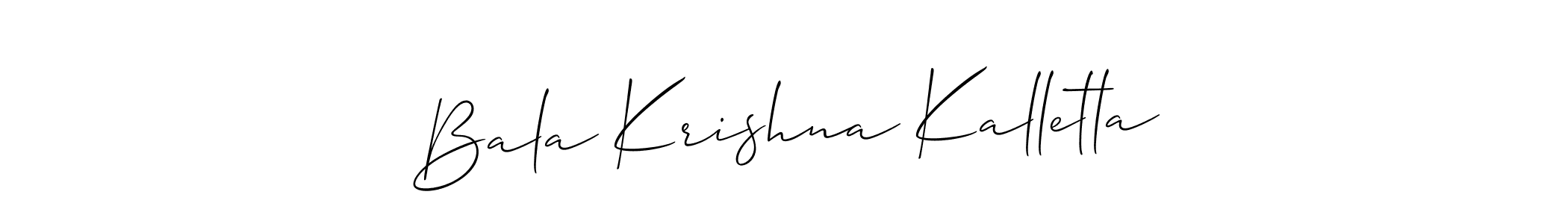 This is the best signature style for the Bala Krishna Kalletla name. Also you like these signature font (Allison_Script). Mix name signature. Bala Krishna Kalletla signature style 2 images and pictures png
