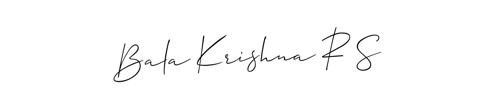 The best way (Allison_Script) to make a short signature is to pick only two or three words in your name. The name Bala Krishna R S include a total of six letters. For converting this name. Bala Krishna R S signature style 2 images and pictures png