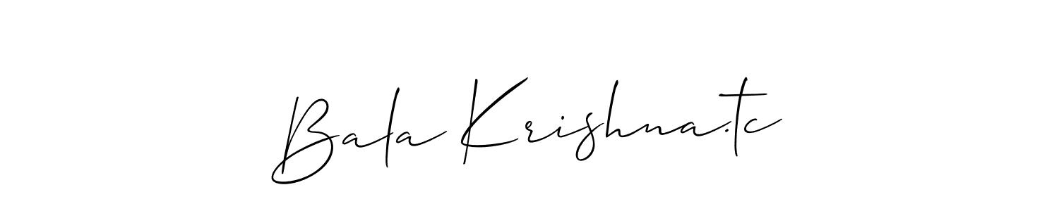 Make a beautiful signature design for name Bala Krishna.tc. With this signature (Allison_Script) style, you can create a handwritten signature for free. Bala Krishna.tc signature style 2 images and pictures png