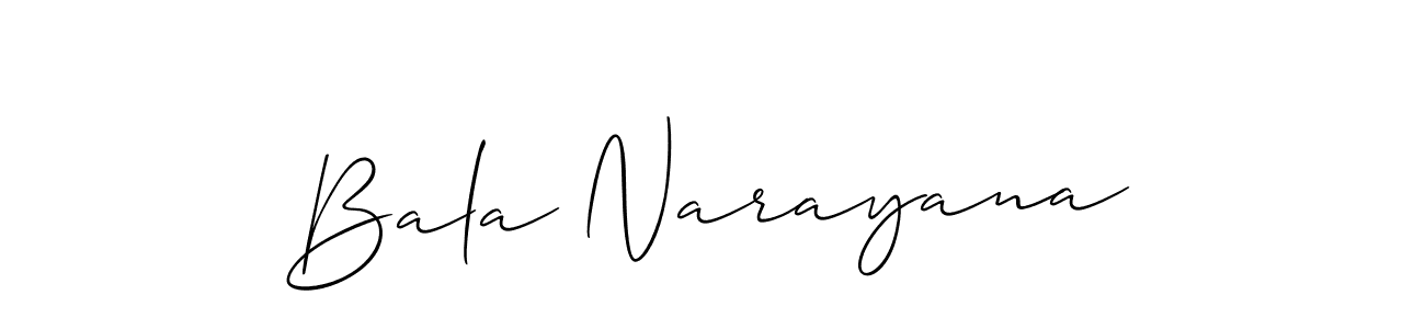 How to make Bala Narayana signature? Allison_Script is a professional autograph style. Create handwritten signature for Bala Narayana name. Bala Narayana signature style 2 images and pictures png
