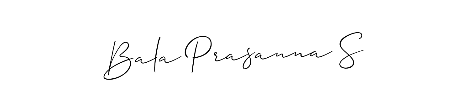 Create a beautiful signature design for name Bala Prasanna S. With this signature (Allison_Script) fonts, you can make a handwritten signature for free. Bala Prasanna S signature style 2 images and pictures png