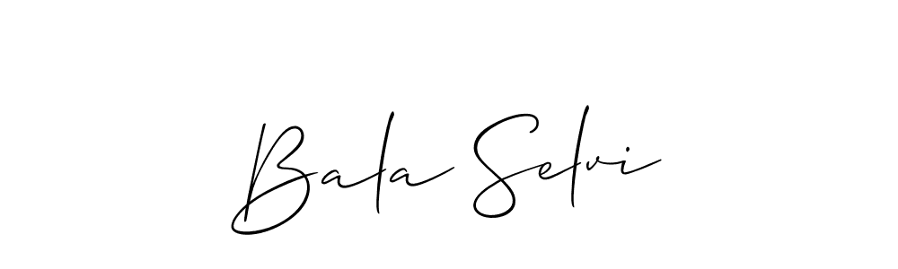 Create a beautiful signature design for name Bala Selvi. With this signature (Allison_Script) fonts, you can make a handwritten signature for free. Bala Selvi signature style 2 images and pictures png