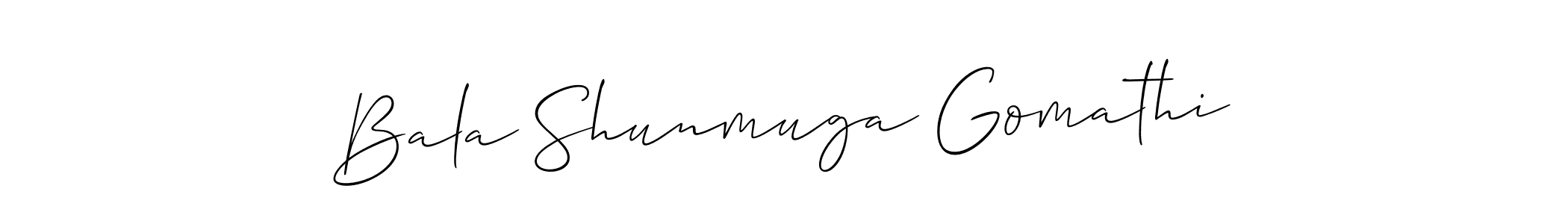 Use a signature maker to create a handwritten signature online. With this signature software, you can design (Allison_Script) your own signature for name Bala Shunmuga Gomathi. Bala Shunmuga Gomathi signature style 2 images and pictures png