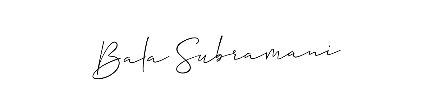 if you are searching for the best signature style for your name Bala Subramani. so please give up your signature search. here we have designed multiple signature styles  using Allison_Script. Bala Subramani signature style 2 images and pictures png