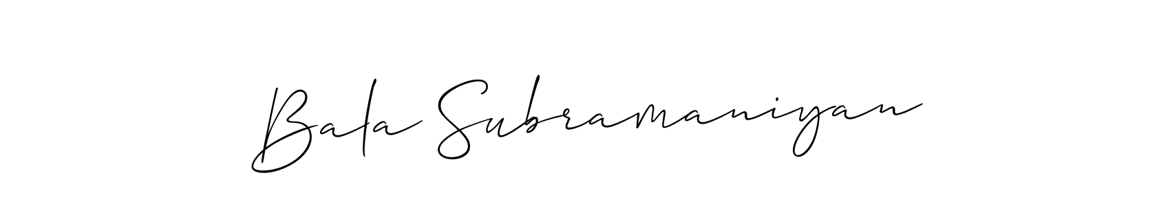 if you are searching for the best signature style for your name Bala Subramaniyan. so please give up your signature search. here we have designed multiple signature styles  using Allison_Script. Bala Subramaniyan signature style 2 images and pictures png